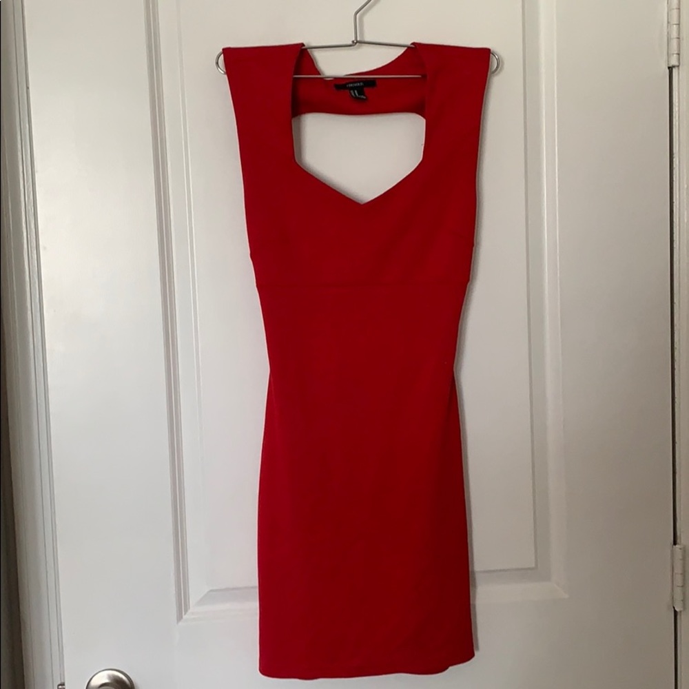 Red mini crossed back dress